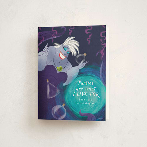 This is a caspian sea kids thank you cards with standard by Jackie Crawford called disney's ursula magic spell printing on strathmore in standard