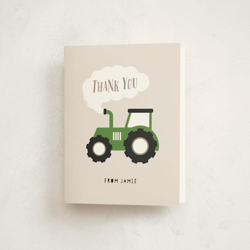 This is a barn kids thank you cards with standard by iamtanya called happy farm printing on strathmore in standard