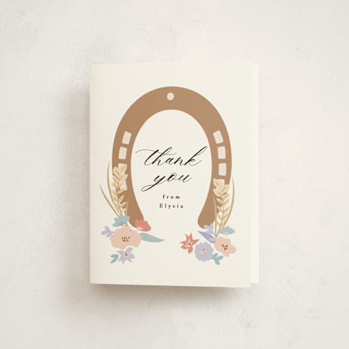 This is a rose kids thank you cards with standard by Corinne Malesic called pretty pony printing on strathmore in standard