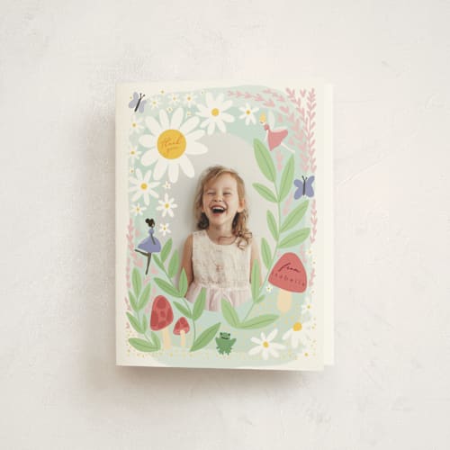 This is a pond kids thank you cards with standard by Hudson meet Rose called fairies printing on strathmore in standard