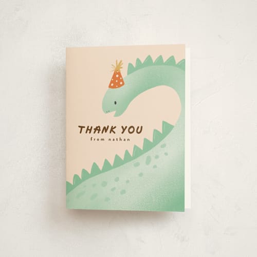 This is a avocado kids thank you cards with standard by chocomocacino called bronto printing on strathmore in standard