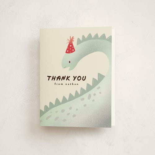 This is a metal kids thank you cards with standard by chocomocacino called bronto printing on strathmore in standard