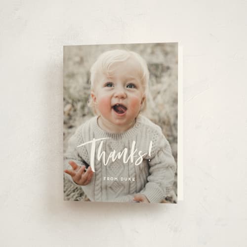 This is a sugar kids thank you cards with standard by Christie Garcia called hats off printing on strathmore in standard