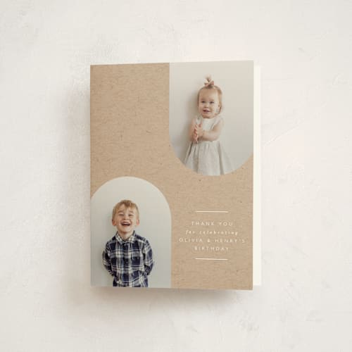 This is a kraft kids thank you cards with standard by Hudson meet Rose called joint printing on strathmore in standard