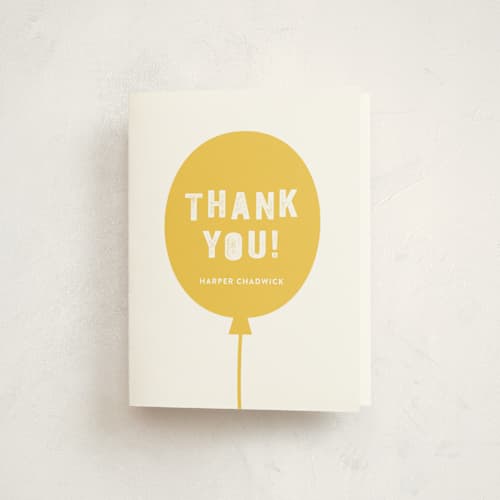 This is a sunshine kids thank you cards with standard by Olivia Raufman called balloon fun printing on strathmore in standard