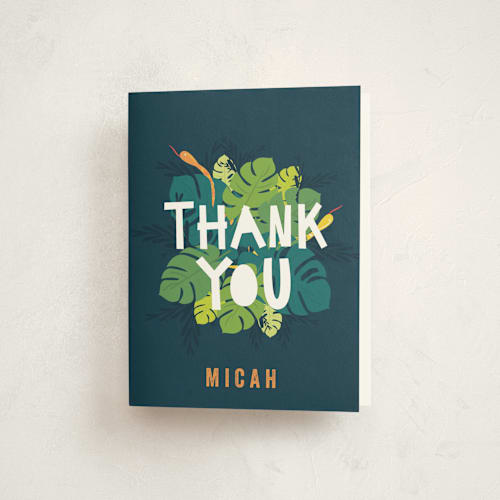 This is a jungle kids thank you cards with standard by Bethany Anderson called wilder printing on strathmore in standard
