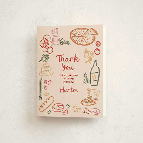 This is a chili pepper kids thank you cards with standard by Jenna Holcomb called that's amore. printing on strathmore in standard