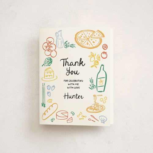 This is a lemon kids thank you cards with standard by Jenna Holcomb called that's amore. printing on strathmore in standard