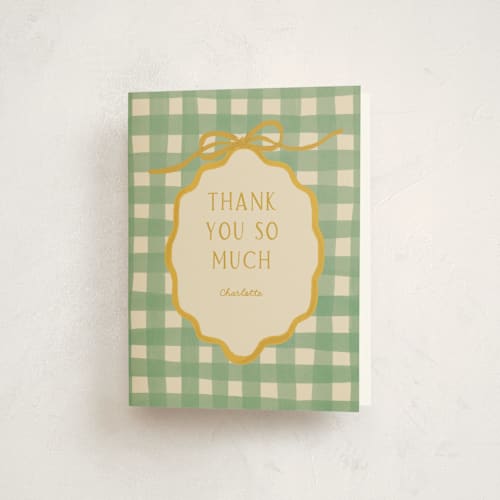 This is a key lime kids thank you cards with standard by Vera Lim called lemonade printing on strathmore in standard