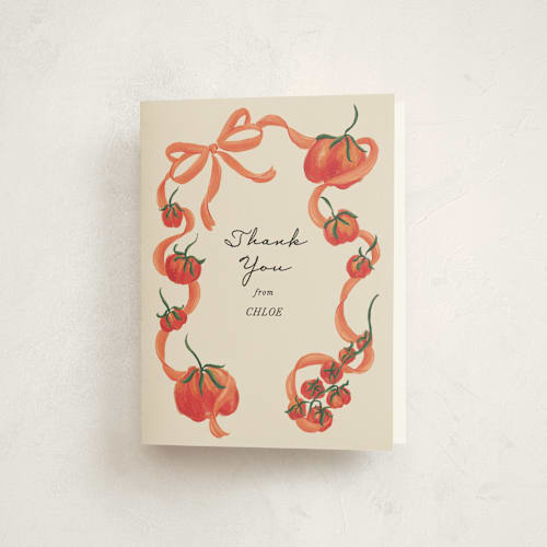 This is a sunshine kids thank you cards with standard by Jackie Crawford called petit pomodoro printing on strathmore in standard