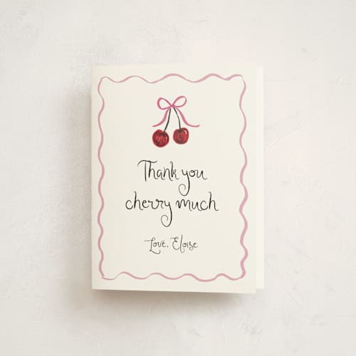This is a sugar kids thank you cards with standard by Cass Loh called vintage birthday cake printing on strathmore in standard