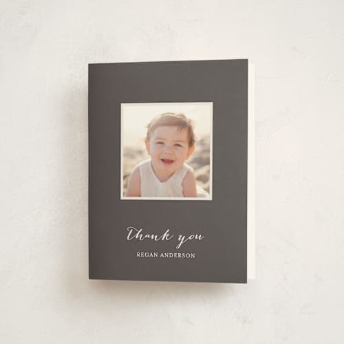 This is a cotton kids thank you cards with standard by Robin Ott called year in my life printing on strathmore in standard