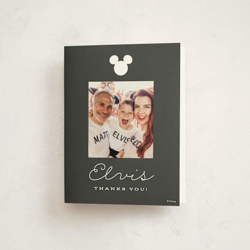 This is a cobblestone kids thank you cards with standard by Sara Hicks Malone called disney's mickey party printing on strathmore in standard