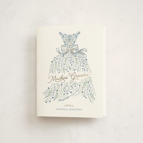 This is a midnight graduation thank you cards with foil pressed by Paper Sun Studio called in the spotlight printing on strathmore in standard