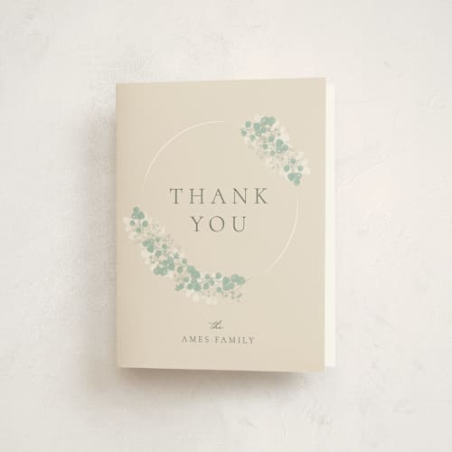 This is a sand kids thank you cards with standard by Robert and Stella called classic communion wreath printing on strathmore in standard