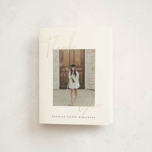This is a cloud graduation thank you cards with foil pressed by That Girl Press called around the corner printing on strathmore in standard
