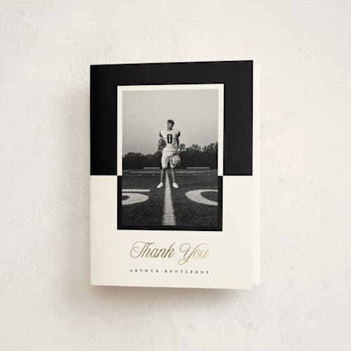 This is a nero graduation thank you cards with foil pressed by Pati Cascino called silo printing on strathmore in standard
