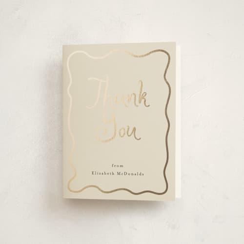 This is a cotton graduation thank you cards with foil pressed by Maja Cunningham called magnolia printing on strathmore in standard