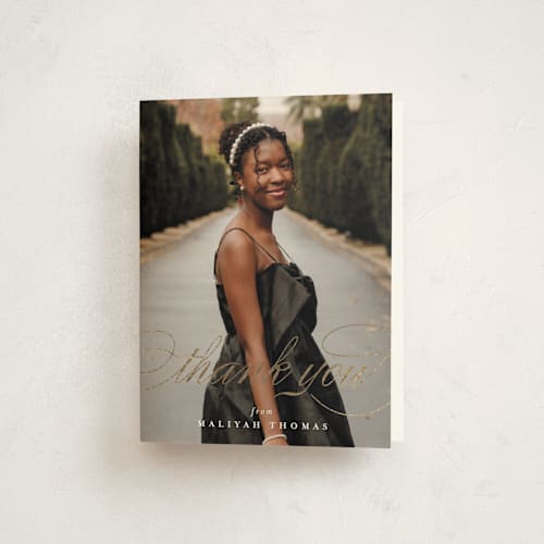 This is a classic graduation thank you cards with foil pressed by letterfix called sol printing on strathmore in standard
