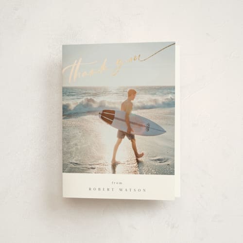 This is a cloud graduation thank you cards with foil pressed by Anastasia Makarova called awesome future printing on strathmore in standard