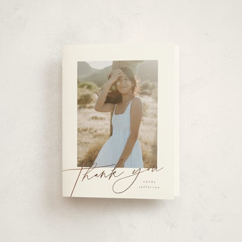 This is a cloud graduation thank you cards with foil pressed by Orasie called graduate collage printing on strathmore in standard