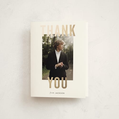 This is a cloud graduation thank you cards with foil pressed by Sara Hicks Malone called jax printing on strathmore in standard