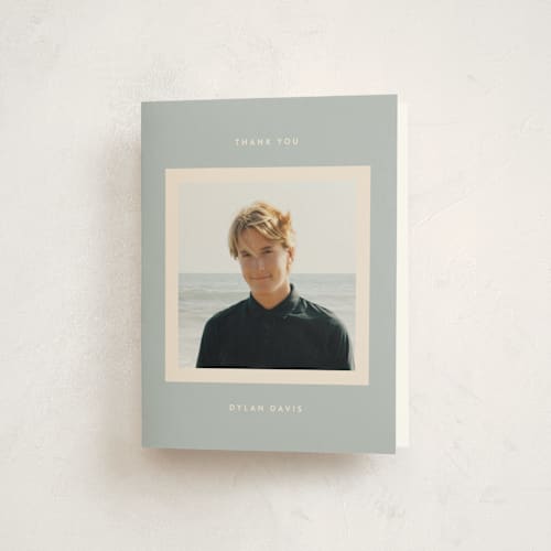 This is a sky graduation thank you cards with standard by JoAnn Jinks called minimal printing on strathmore in standard