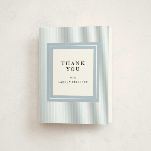 This is a sky graduation thank you cards with standard by Shirley Lin Schneider called seersucker printing on strathmore in standard