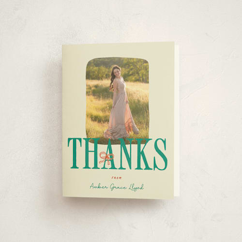 This is a apple graduation thank you cards with standard by Vera Lim called iconic printing on strathmore in standard