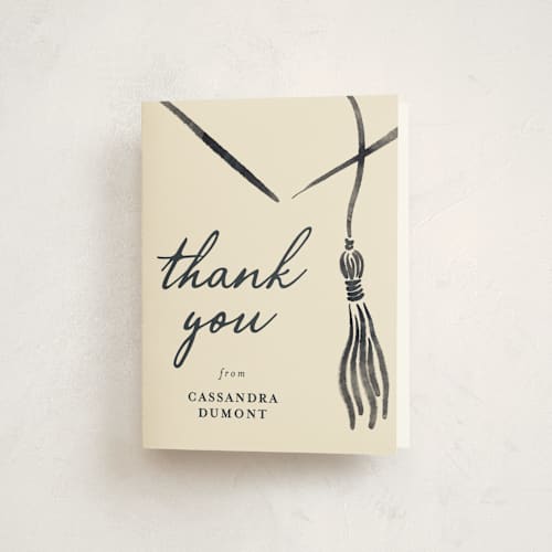 This is a ink graduation thank you cards with standard by Jamie Alexander called inked printing on strathmore in standard