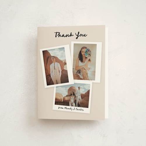 This is a linen graduation thank you cards with standard by Claudia Orengo called keepsakes printing on strathmore in standard