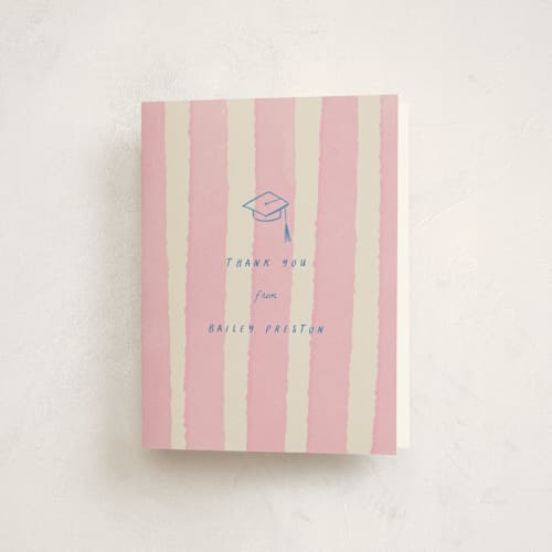 This is a cherry blossom graduation thank you cards with standard by Jessica Yeo called daydreams and doodles printing on strathmore in standard
