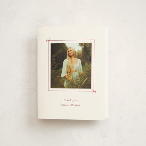 This is a peony graduation thank you cards with standard by Baumbirdy called photobook printing on strathmore in standard