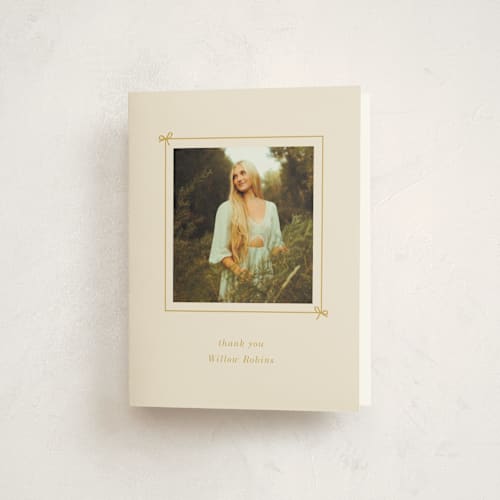 This is a golden graduation thank you cards with standard by Baumbirdy called photobook printing on strathmore in standard