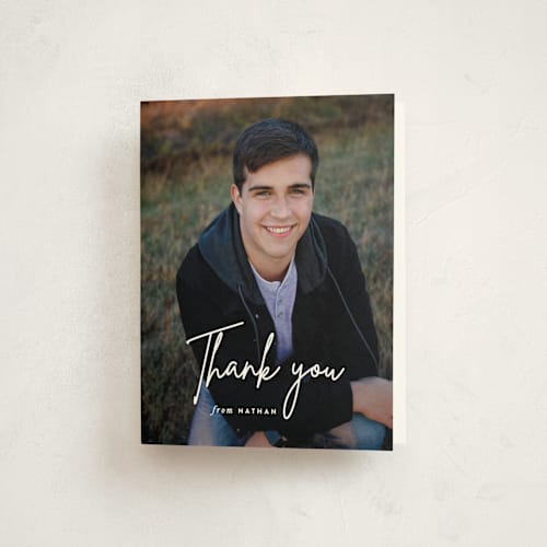This is a pearl graduation thank you cards with standard by Sara Hicks Malone called signed printing on strathmore in standard