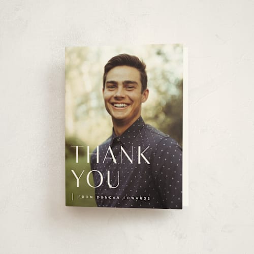 This is a cloud graduation thank you cards with standard by Sara Hicks Malone called classic printing on strathmore in standard