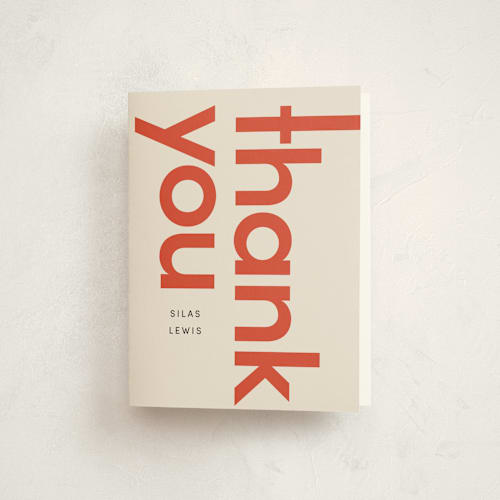 This is a tomato graduation thank you cards with standard by Morgan Kendall called film strip printing on strathmore in standard