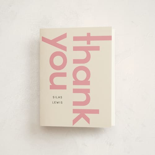 This is a bubblegum graduation thank you cards with standard by Morgan Kendall called film strip printing on strathmore in standard