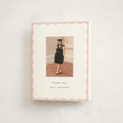 This is a petal graduation thank you cards with standard by Baumbirdy called decorative frame printing on strathmore in standard