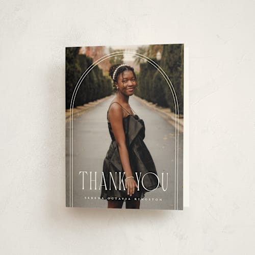 This is a cotton graduation thank you cards with standard by Carmia Jordaan called brilliant day printing on strathmore in standard