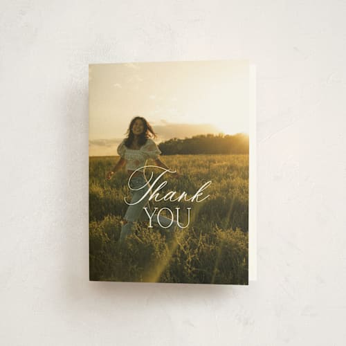 This is a cotton graduation thank you cards with standard by Oscar and Emma - Karly Depew called classic allure printing on strathmore in standard