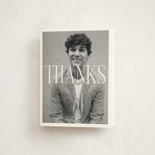 This is a cloud graduation thank you cards with standard by Susan Brown called in the center printing on strathmore in standard