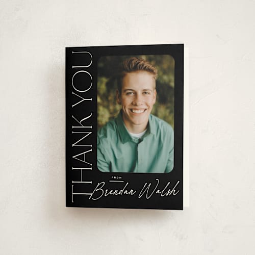 This is a eclipse graduation thank you cards with standard by Everett Paper Goods called distinguished printing on strathmore in standard