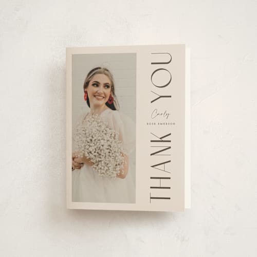 This is a elegant graduation thank you cards with standard by Orasie called let's celebrate printing on strathmore in standard