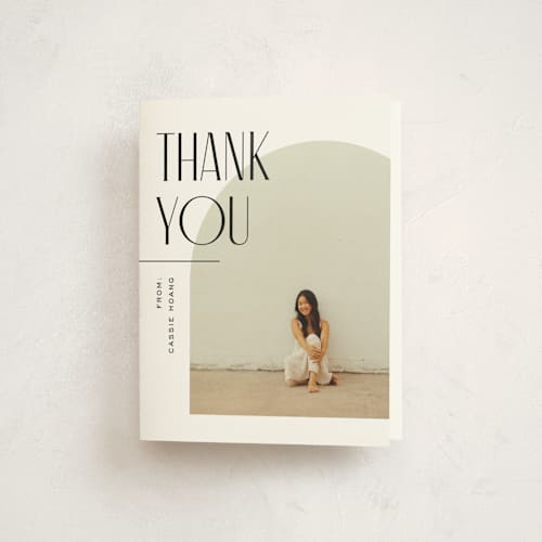 This is a snow graduation thank you cards with standard by Pixel and Hank called geo duo printing on strathmore in standard