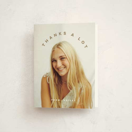 This is a powder graduation thank you cards with standard by Ellis called circlet printing on strathmore in standard