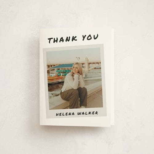 This is a vintage graduation thank you cards with standard by Maja Cunningham called snapshot moment printing on strathmore in standard