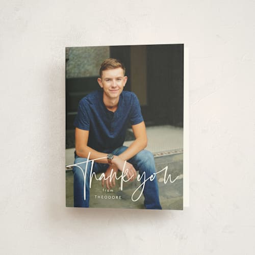 This is a jeans graduation thank you cards with standard by Lea Delaveris called one and done printing on strathmore in standard