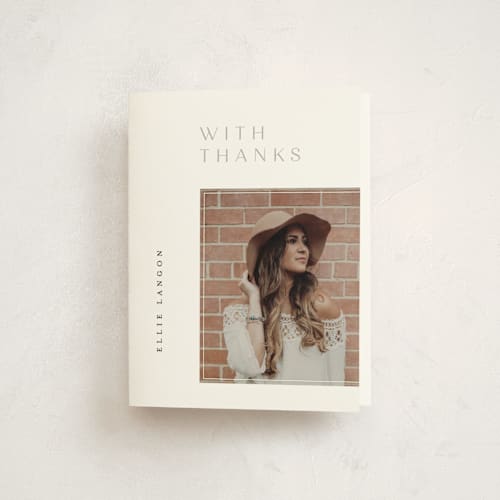 This is a fog graduation thank you cards with standard by Jennifer Wick called breathe printing on strathmore in standard