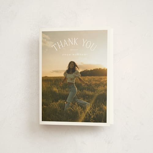 This is a cloud graduation thank you cards with standard by Carolyn MacLaren called study guide printing on strathmore in standard